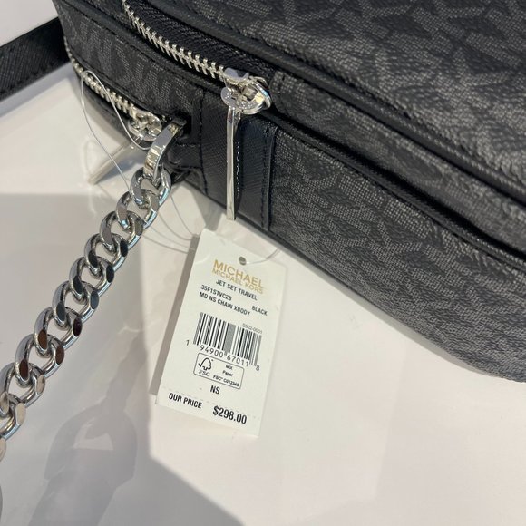 Michael Kors JST Chain Crossbody Bag MK Black - Picture 9 of 11